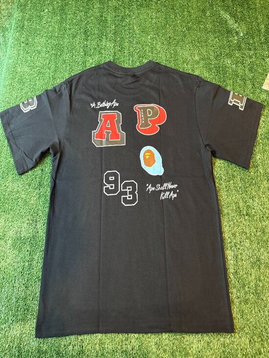 Bape Other - BAPE Varsity Style Logo Tee Black NWT